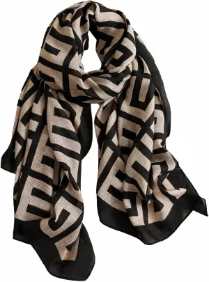 Cotton and Linen Hand Feel Scarfs for Women, Long Shawl, Lightweight and Soft, Suitable for All Season