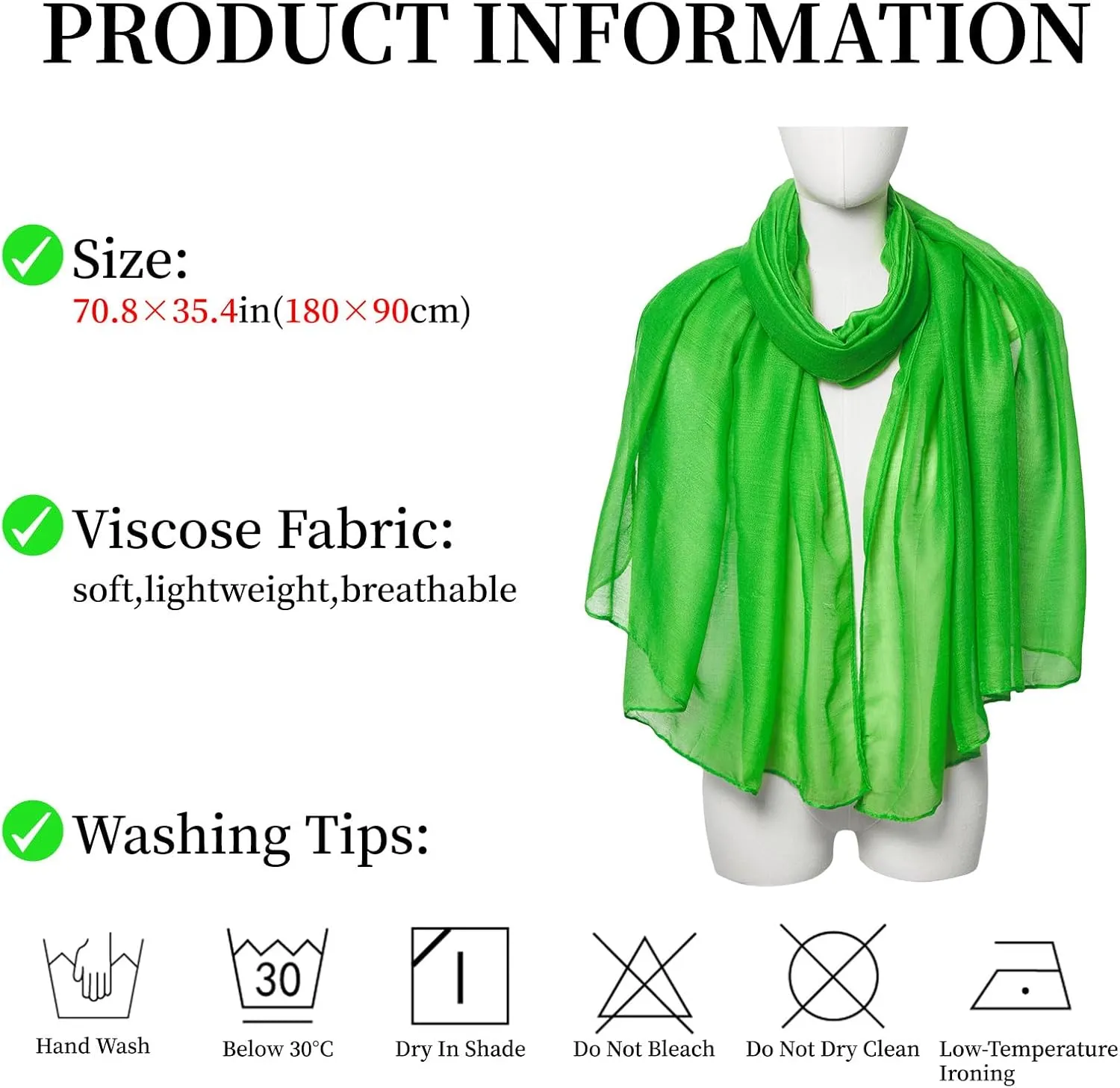 Cotton Scarf for Women Fashion Solid Color Hijab Scarves Lightweight Shawl Summer Fall Winter African Hair Wraps