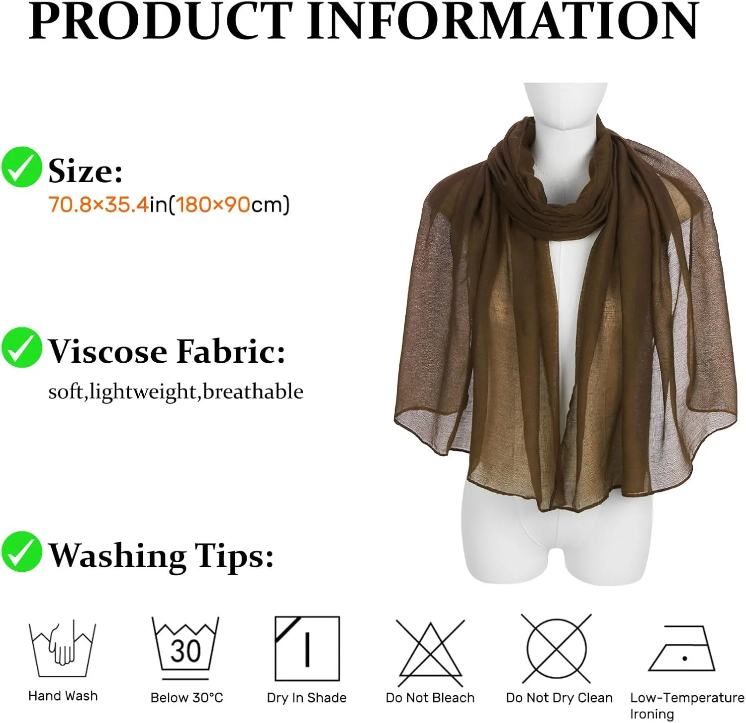 Cotton Scarf for Women Fashion Solid Color Hijab Scarves Lightweight Shawl Summer Fall Winter African Hair Wraps