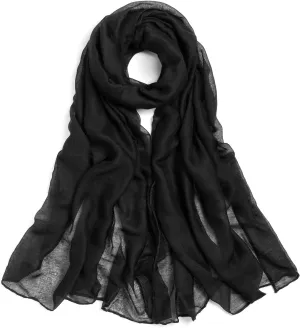 Cotton Scarf for Women Fashion Solid Color Hijab Scarves Lightweight Shawl Summer Fall Winter African Hair Wraps