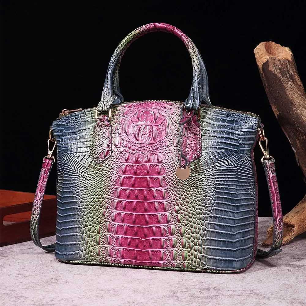 Crocodile Leather Top Handle Bag Fashion Tote Hobo Handbags Crossbody Satchel Bags for Women Shoulder Bag Purse Style 13#