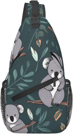 Cross Chest Bag for Men Women Crossbody Backpack lovely Koala Sling Bag Travel Hiking Daypack