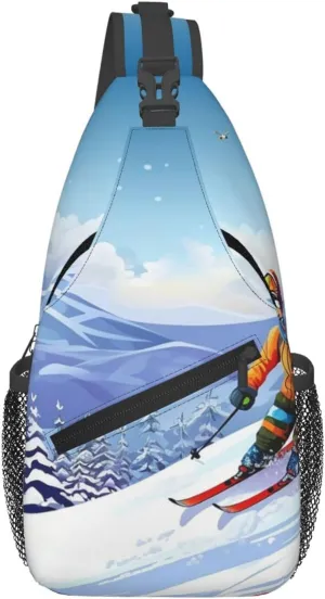 Cross Chest Bag for Men Women Crossbody Backpack Winter skiing Sling Bag Travel Hiking Daypack
