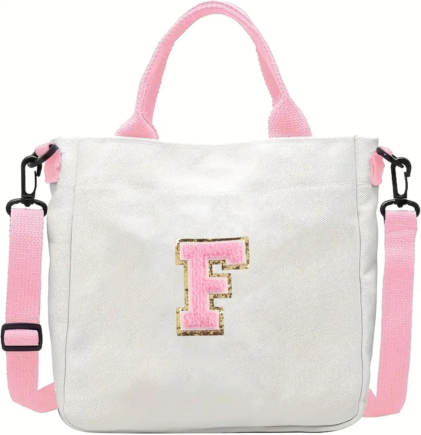 Crossbody Bag for Girls Initial Canvas Travel Messenger Bag Letter Birthday Present Teen Girls Holiday Present