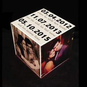 Cube Lamp <br> Personalised with Dates & Photos