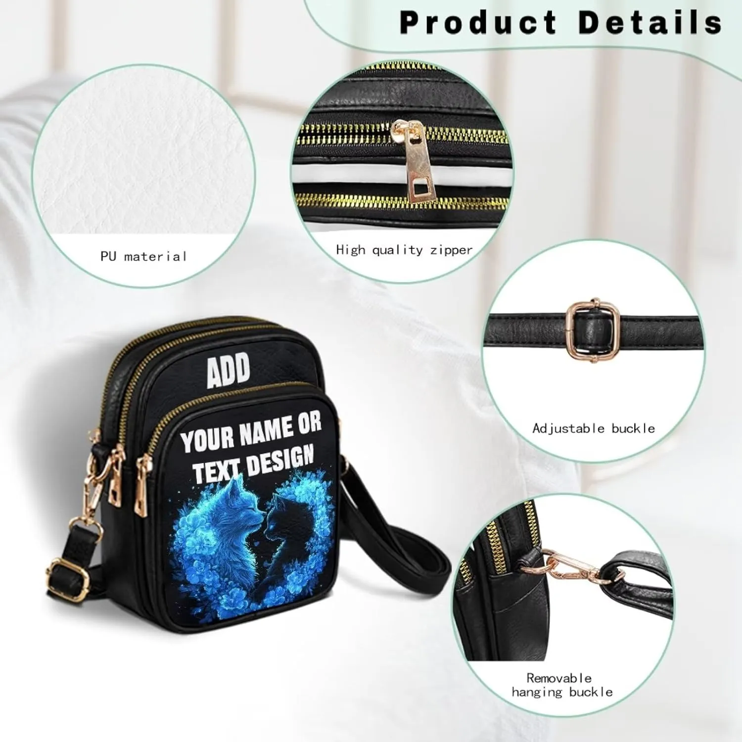 Custom Womens Crossbody Bag Small Crossbody Wallet Phone Bag Women Mini Purse Cell Phone Shoulder Bag