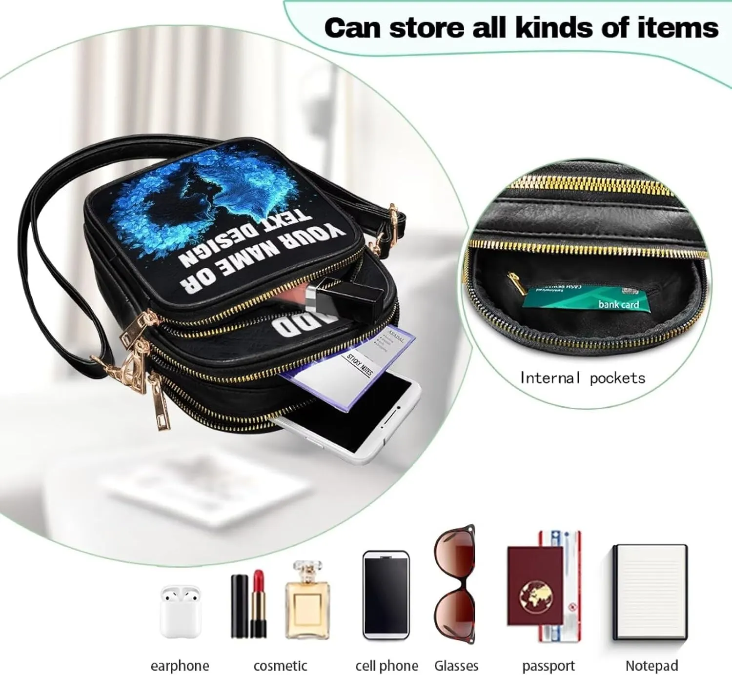 Custom Womens Crossbody Bag Small Crossbody Wallet Phone Bag Women Mini Purse Cell Phone Shoulder Bag