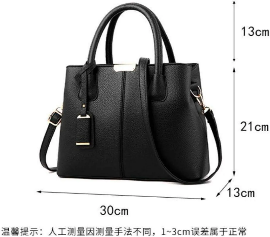 Dayfine Women's Pu Leather Single Shoulder Bag Delicate Oblique Satchel Zipper Handbag