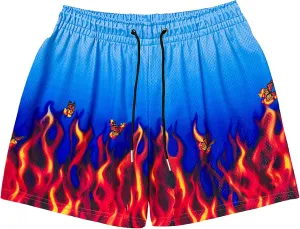 DIOTSR Mens Flame Graphic Basketball Shorts Cool Retro Running Athletic Shorts Drawstring Waist Casual Track Shorts