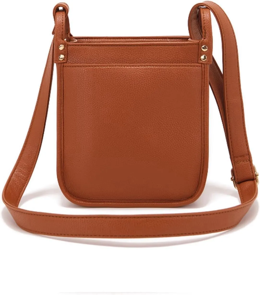 Dollver Crossbody Purse, Women's Red Leather Satchel, H 16cm W 7cm D 20cm