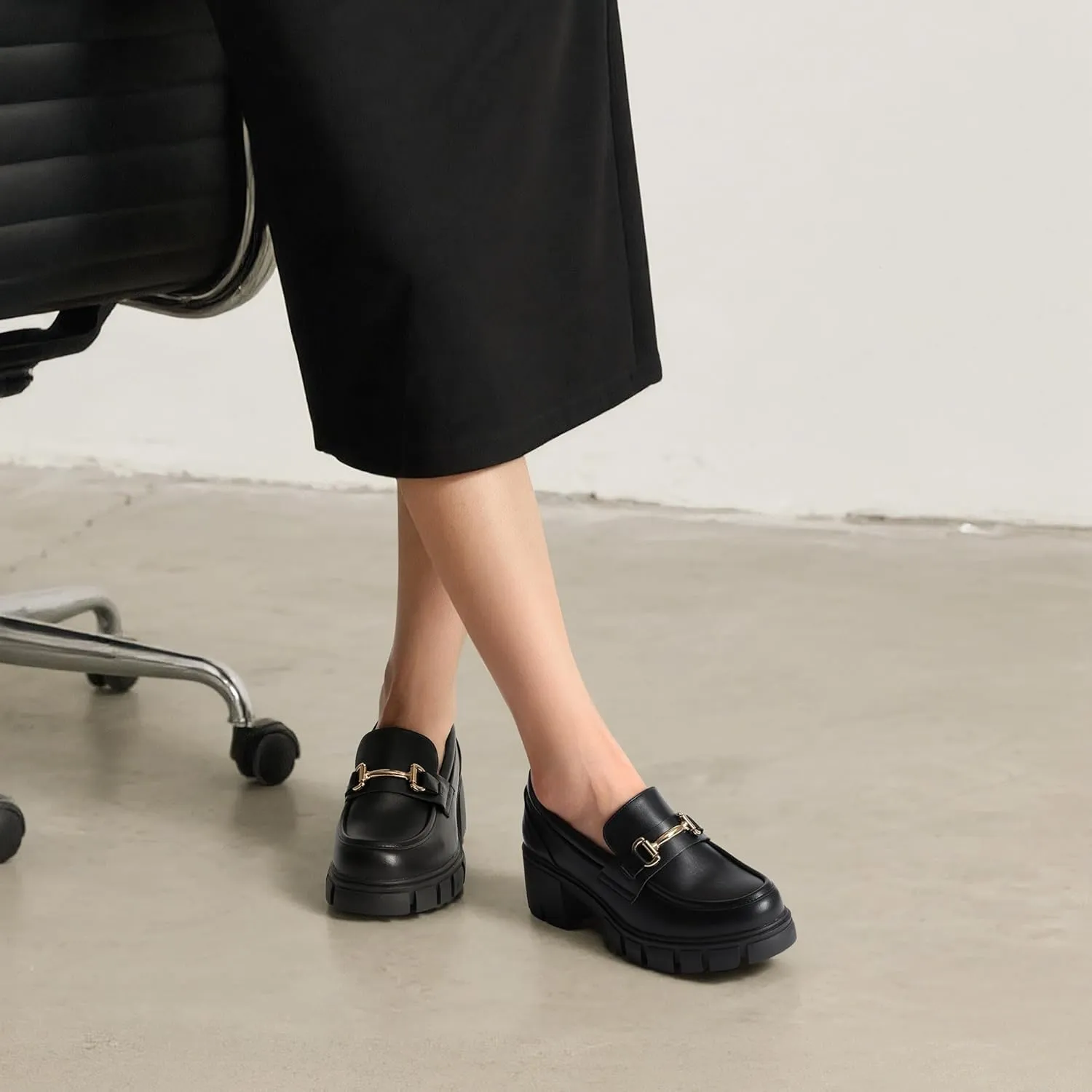 DREAM PAIRS Loafers for Women Platform Chunky Loafers Slip On Casual Shoes