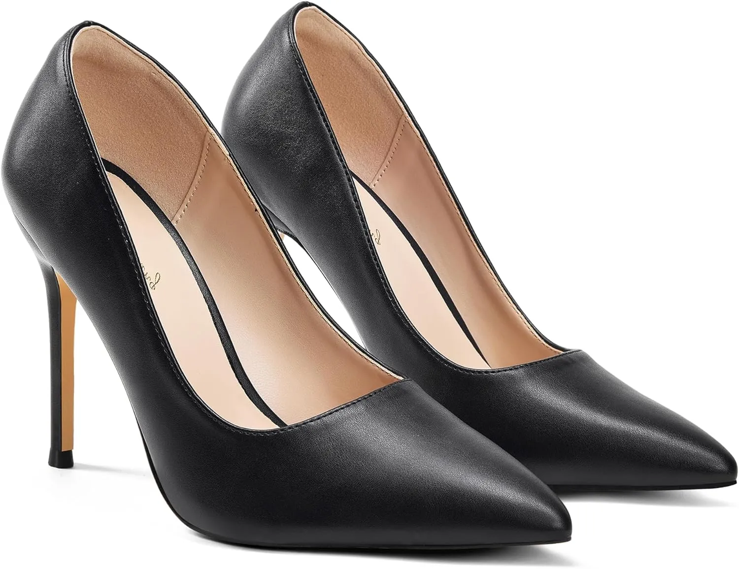 Elisabet Tang Women's High Heels Pumps Closed Pointed Toe Stiletto 4inch Heels Classic Office Special Dressy Wedding Pump Shoes