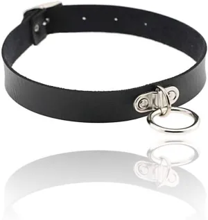 ETHOON Adjustable Leather Choker Collar Soft PU Circle Punk Choker Belt Necklace for Women