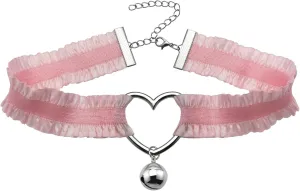 eYLun Women Heart Choker Necklace Adjustable Punk Lace Victorian Choker Collar Necklace