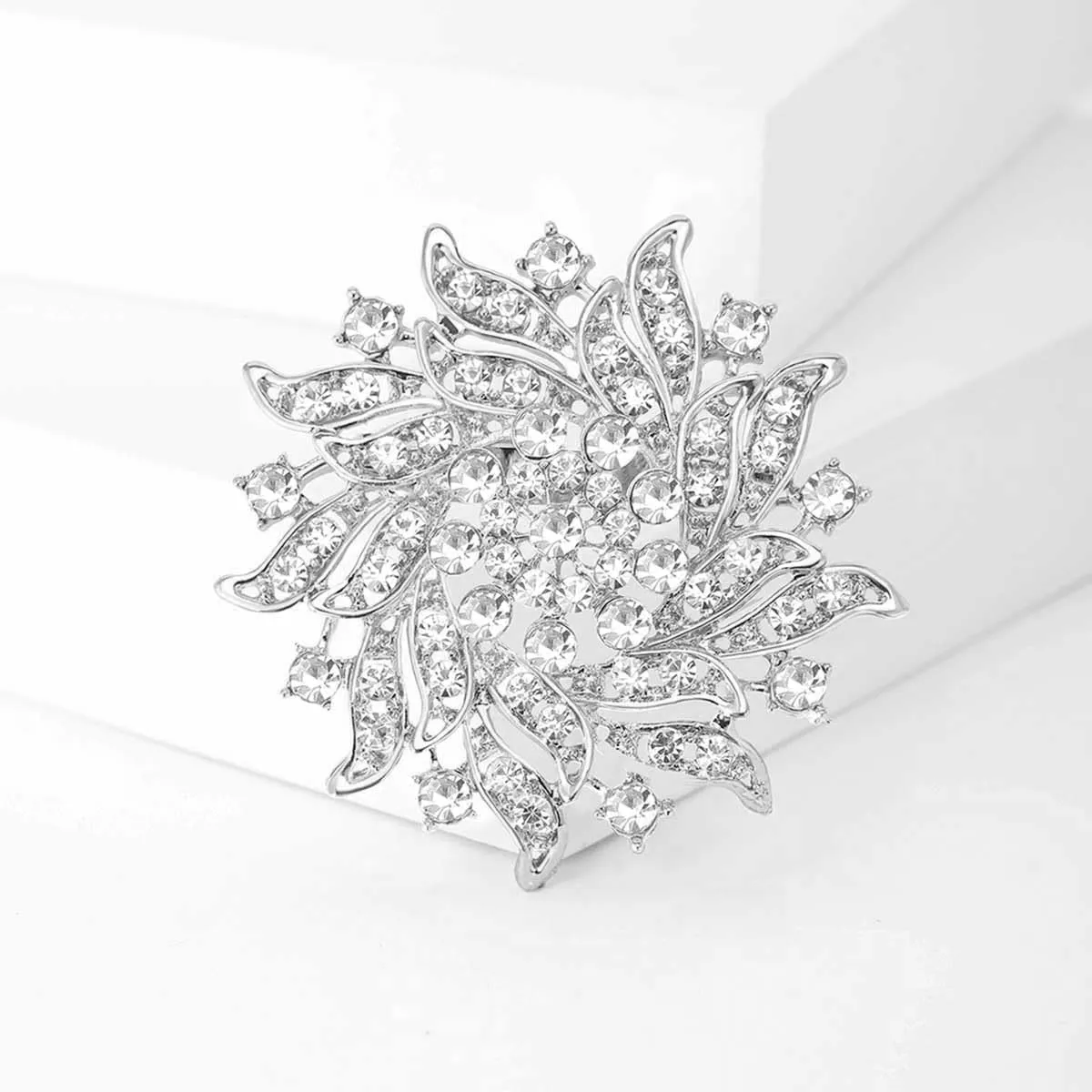 Ezing 6 Pcs Rhinestone Crystal Brooch Set for Wedding Bridal Bouquet Jewelry Brooches Lot
