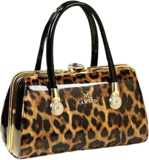 Fashion Leather Women's Top Handle Satchel Crossbody Handbags Diamonds Evening Bag Purses Hard Shoulder Bags