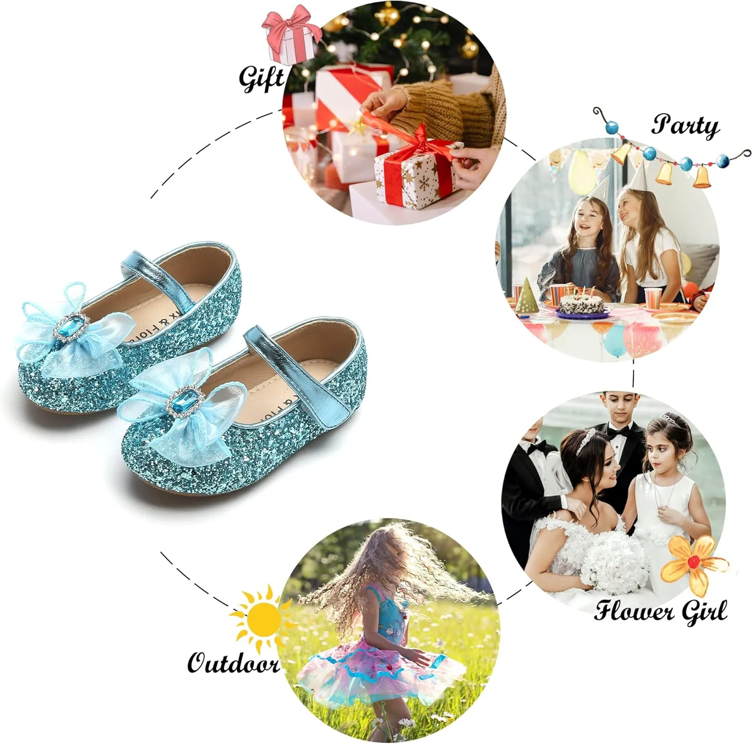 Felix & Flora Toddler Girls Dress Shoes - Little Girl Ballet Mary Jane Flats Party School Wedding