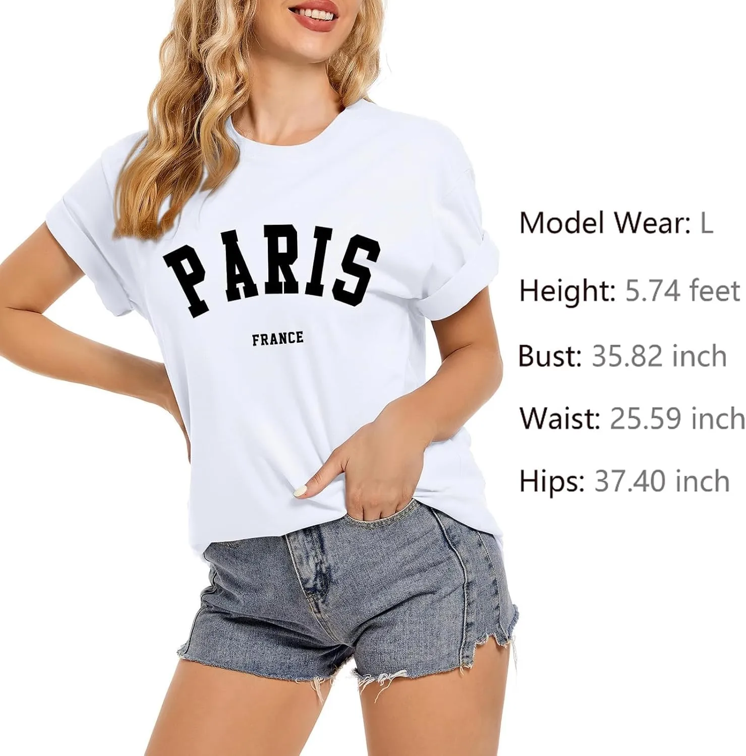 Fkatuzi Paris Shirts France Tshirts for Women Graphic Tee Vintage Letter Print T Shirts Paris Themed Gifts Cotton Tops