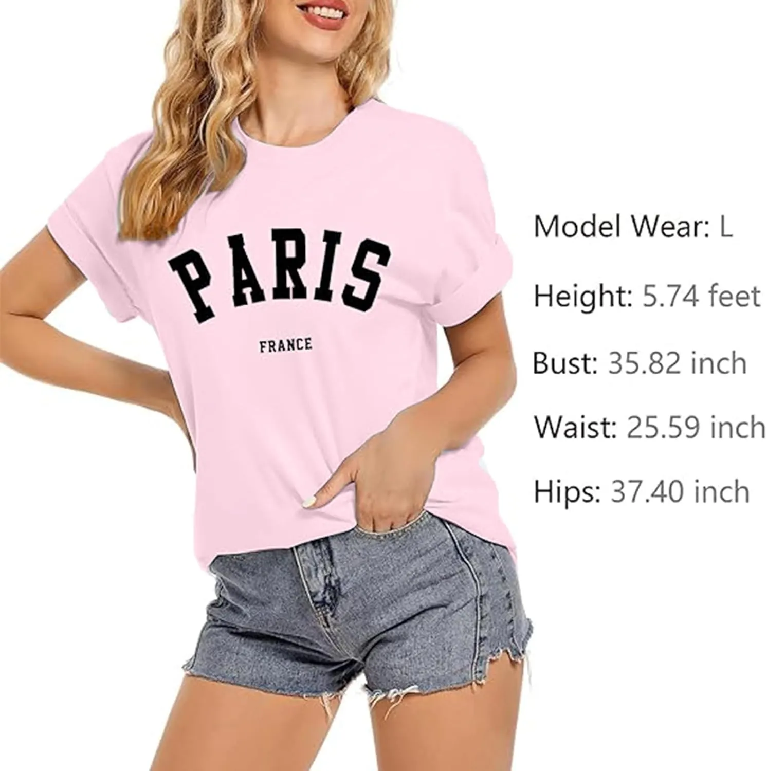 Fkatuzi Paris Shirts France Tshirts for Women Graphic Tee Vintage Letter Print T Shirts Paris Themed Gifts Cotton Tops