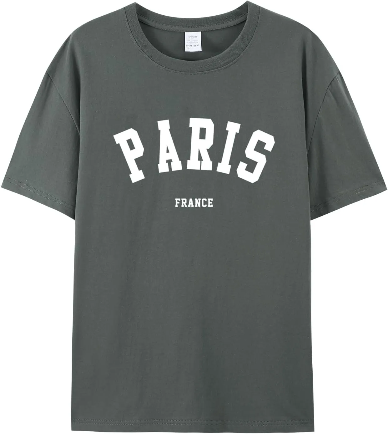 Fkatuzi Paris Shirts France Tshirts for Women Graphic Tee Vintage Letter Print T Shirts Paris Themed Gifts Cotton Tops