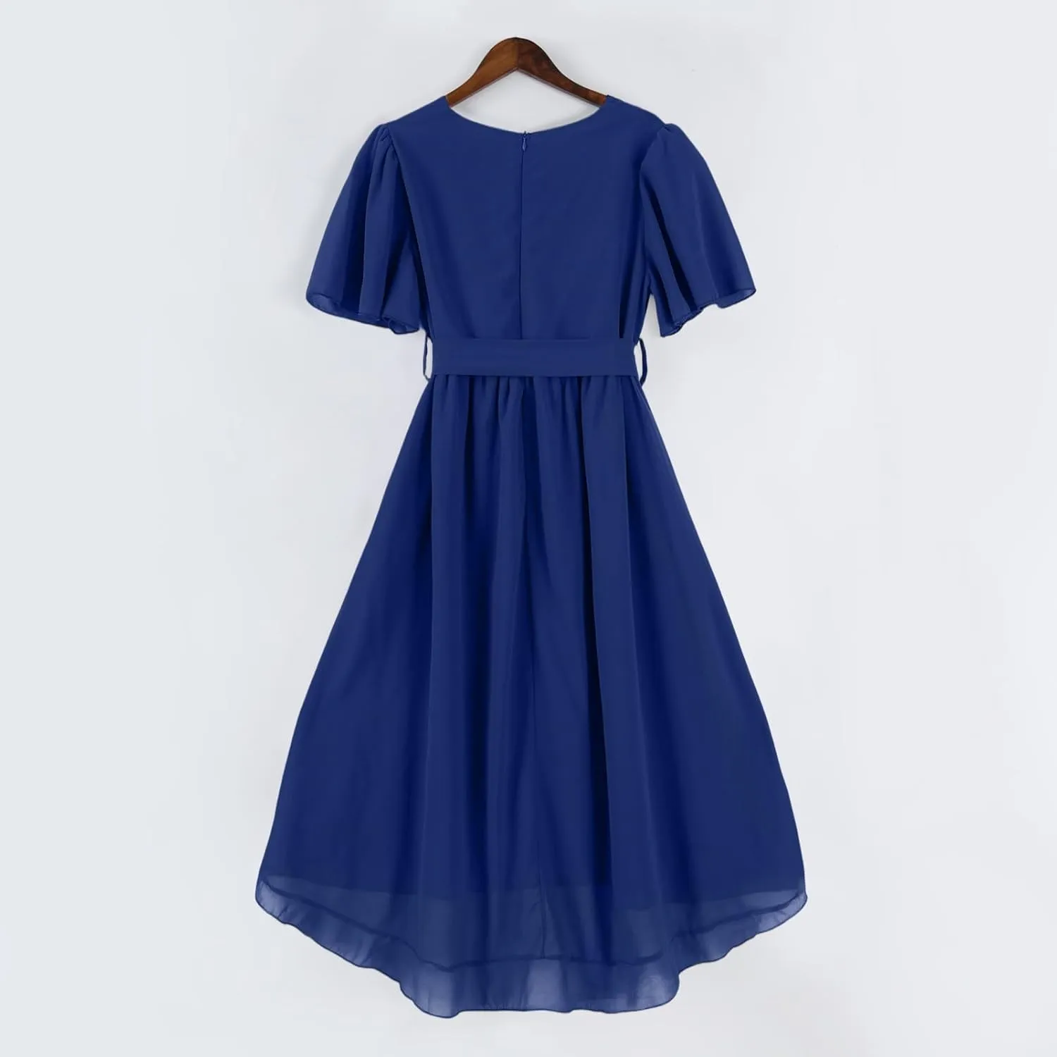 Floral Chiffon Midi Cocktail Dresses for Women 2025 Elegant Classy Summer Beach Flowy Sexy Deep V Neck Wrap Dress