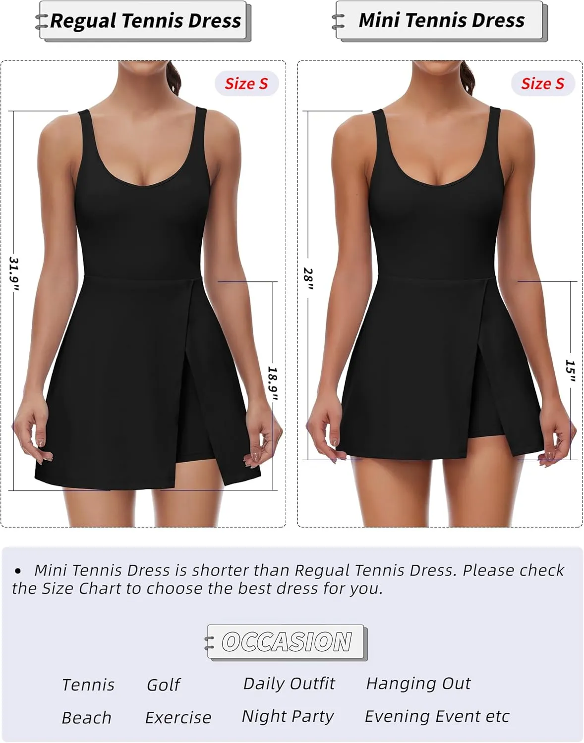 FOMELY Tennis Dress for Women, U Neck Workout Dress with Built in Shorts and Bra for Sleeveless Golf Dresses for Women