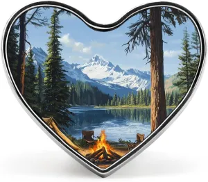 Forests Bonfire Heart Lapel Pin Enamel Brooches Clothing Decor for Wedding Party Costume Accessory