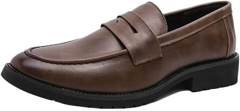 Formal Oxford for Mens Top-Grain Leather Comfort Orthopedic Slip-on Non Slip Shoes for Party Prom