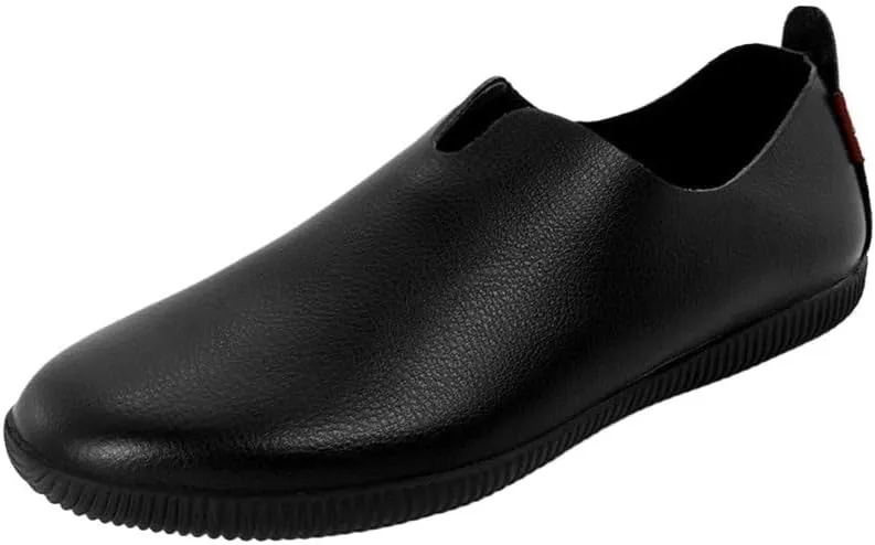 Formal Shoes Dress Oxford for Men's Calfskin Leather Comfort Orthopedic Slip-on Plain Toe Anti-Slip Non Slip Outdoor Walking