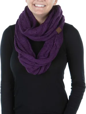 Funky Junque Infinity Scarf Women Winter Cable Knit Circle Wrap - Mother's Day Gift