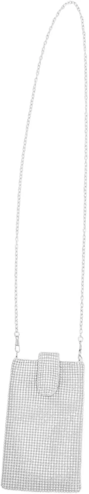 GALPADA Rhinestone Clutch Bag Silver Evening Bag Delicate Handbag for Women Wedding Party Accessory