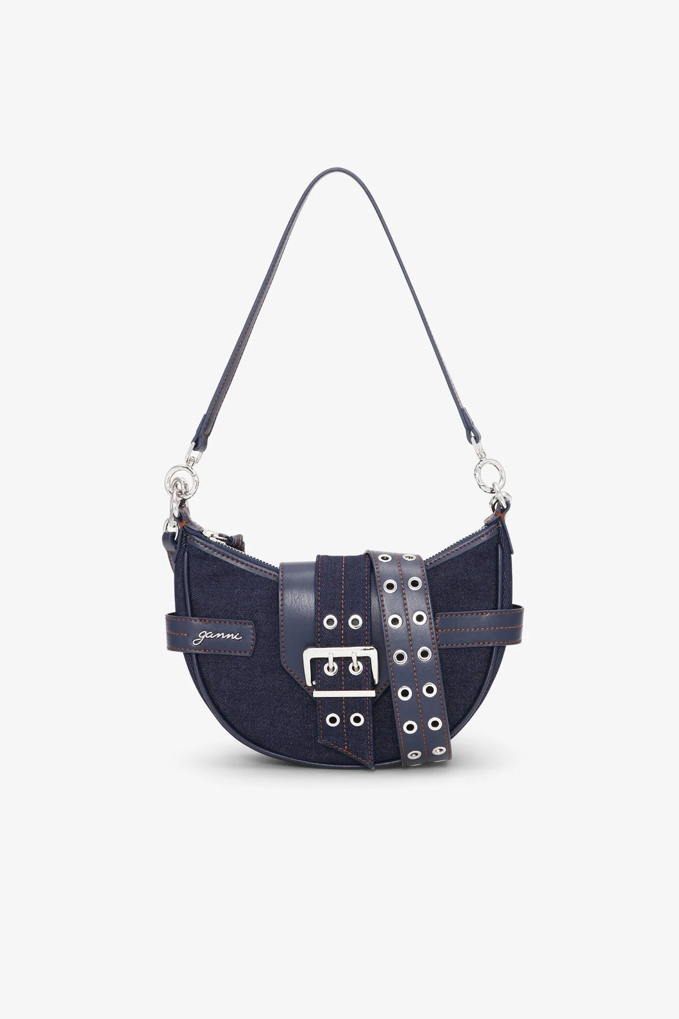 Ganni Bucky Bag Small Crossbody Nylon - Denim