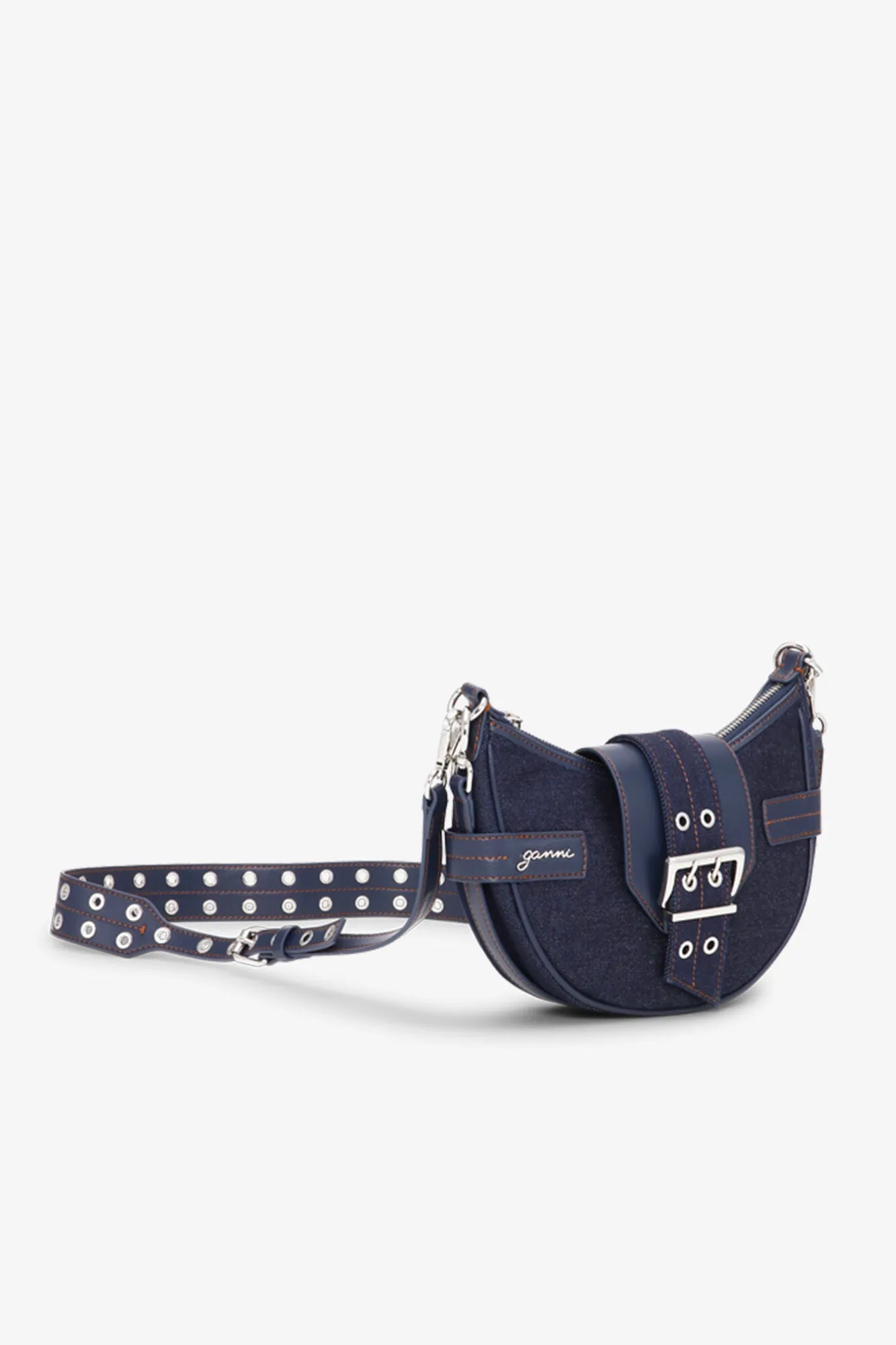 Ganni Bucky Bag Small Crossbody Nylon - Denim