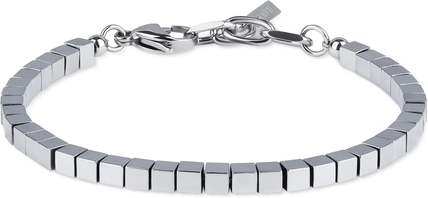 GAVU Men's Beaded Bracelet, Hematite Bracelet for Men
