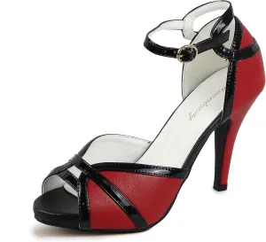 getmorebeauty Peep Toe Heels for Women Sexy Strappy High Heels Ankle Strap Heeled Sandals