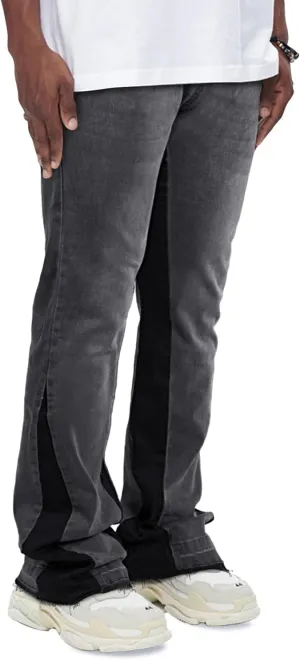 GINGTTO Men's Slim Fit Jeans Flared Stacked Denim Pants Hip Hop Streetwear