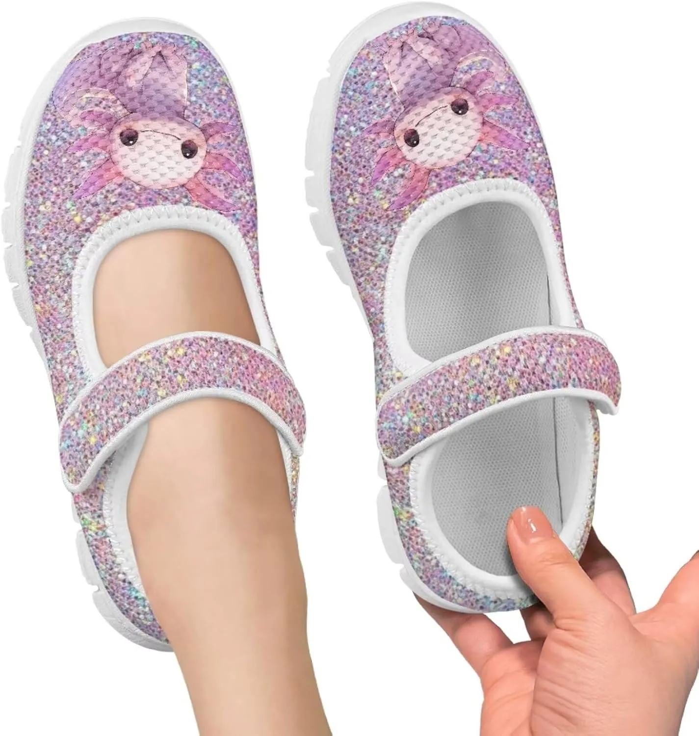 Girls Axolotl Mary Jane Dress Shoes Ballet Princess Flats Party Wedding School Shoes for Kids