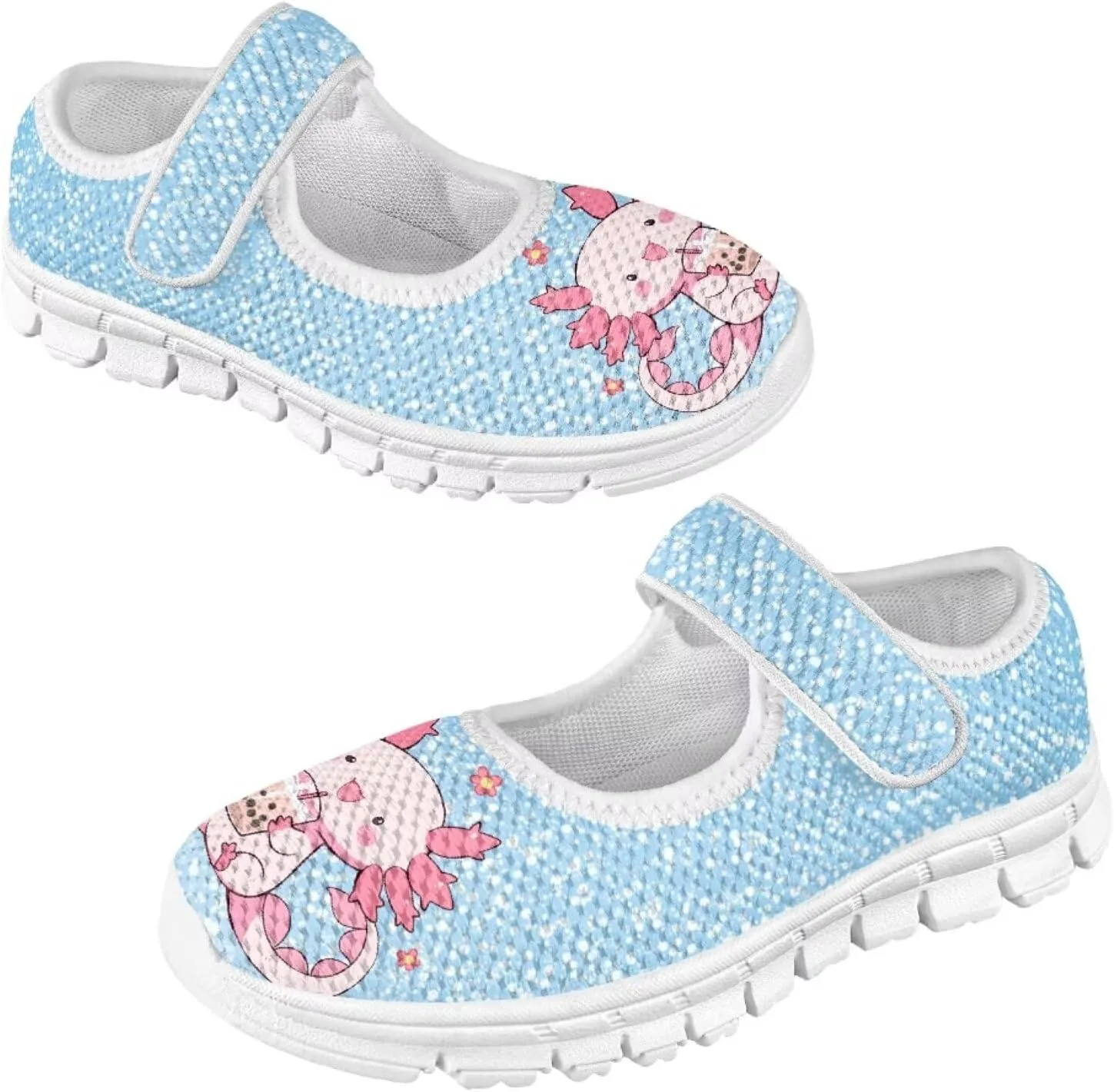 Girls Axolotl Mary Jane Dress Shoes Ballet Princess Flats Party Wedding School Shoes for Kids