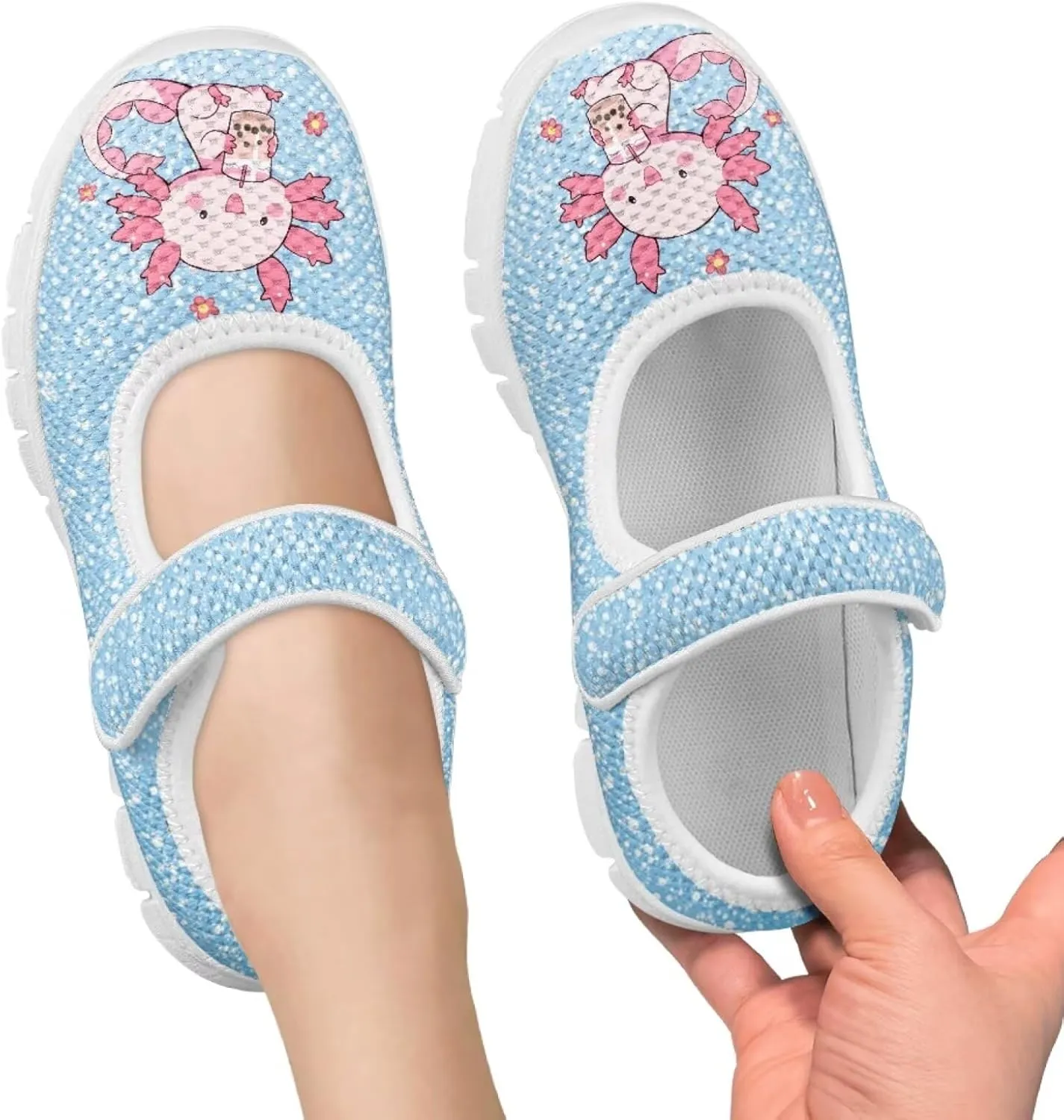 Girls Axolotl Mary Jane Dress Shoes Ballet Princess Flats Party Wedding School Shoes for Kids