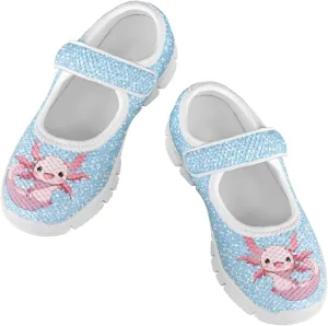 Girls Axolotl Mary Jane Dress Shoes Ballet Princess Flats Party Wedding School Shoes for Kids