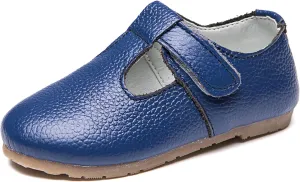 Girls Genuine Leather Mary Jane Flats T-Strap Oxfords School Uniform Dress Shoes (Toddler/Little Kid)