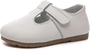 Girls Genuine Leather Mary Jane Flats T-Strap Oxfords School Uniform Dress Shoes (Toddler/Little Kid)