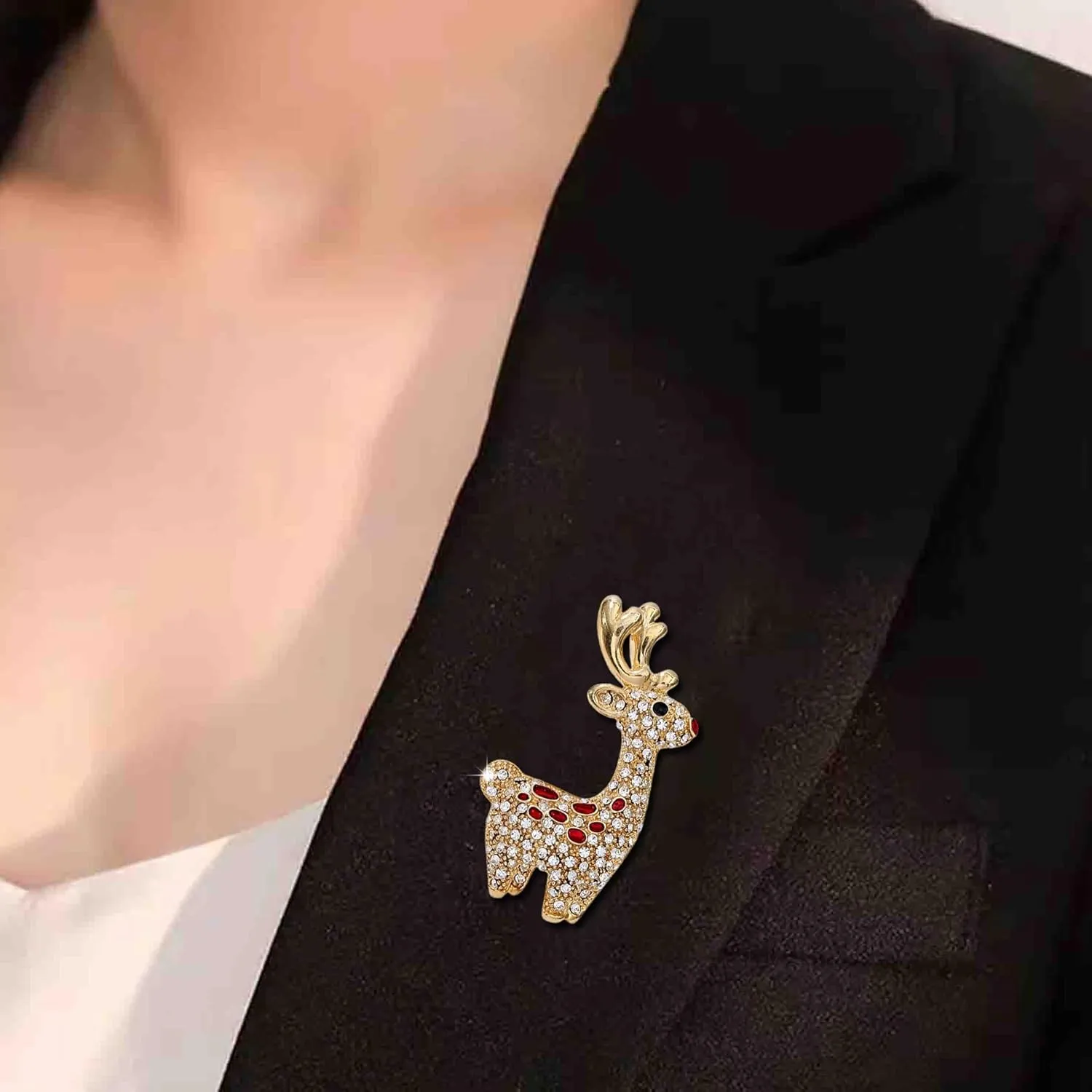 Gold Crystal Deer Owl Spider Bee Brooches for Womne Elegant Enamel Rhinestone Pearl Animal Brooch Pins Fashion Jewelry Brooch pin Accessories for Women Men Gift