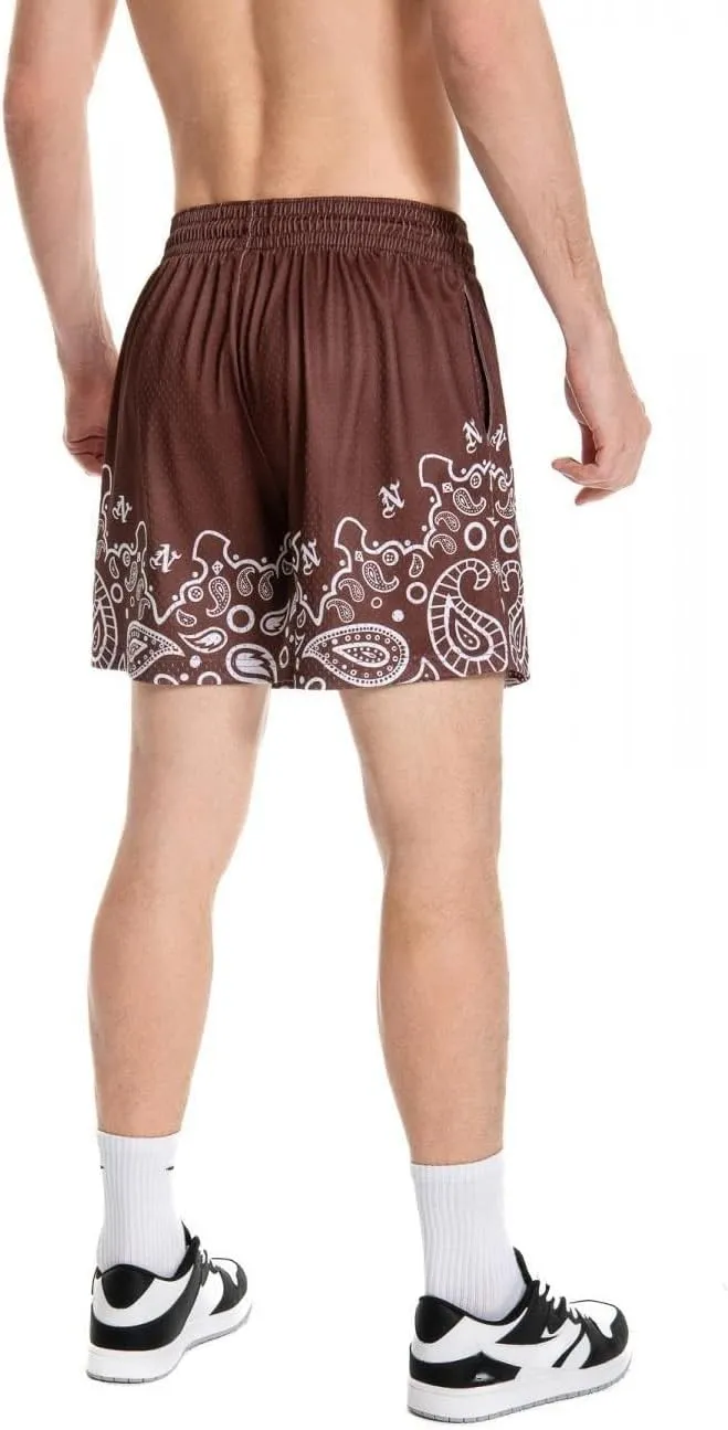 Graphic Basketball Shorts Men,Cool Mens Athletic Shorts Mesh Quick-Dry Running Shorts for Gym