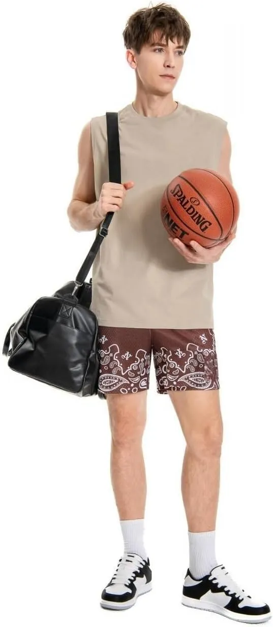 Graphic Basketball Shorts Men,Cool Mens Athletic Shorts Mesh Quick-Dry Running Shorts for Gym