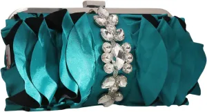 Guojiang Women Clutch Purse Evening Bag Rhinestones Chain Delicate Flower Clutch Handbag Elegant Party Prom Wedding Purse Chain Crossbody Shoulder Bag