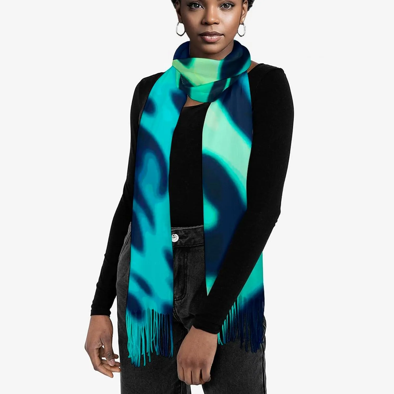 Happy Bear Baby Scarf for Women Warm Soft Scarves Tassel Shawl Wraps Fall Winter Scarf Warm Blanket