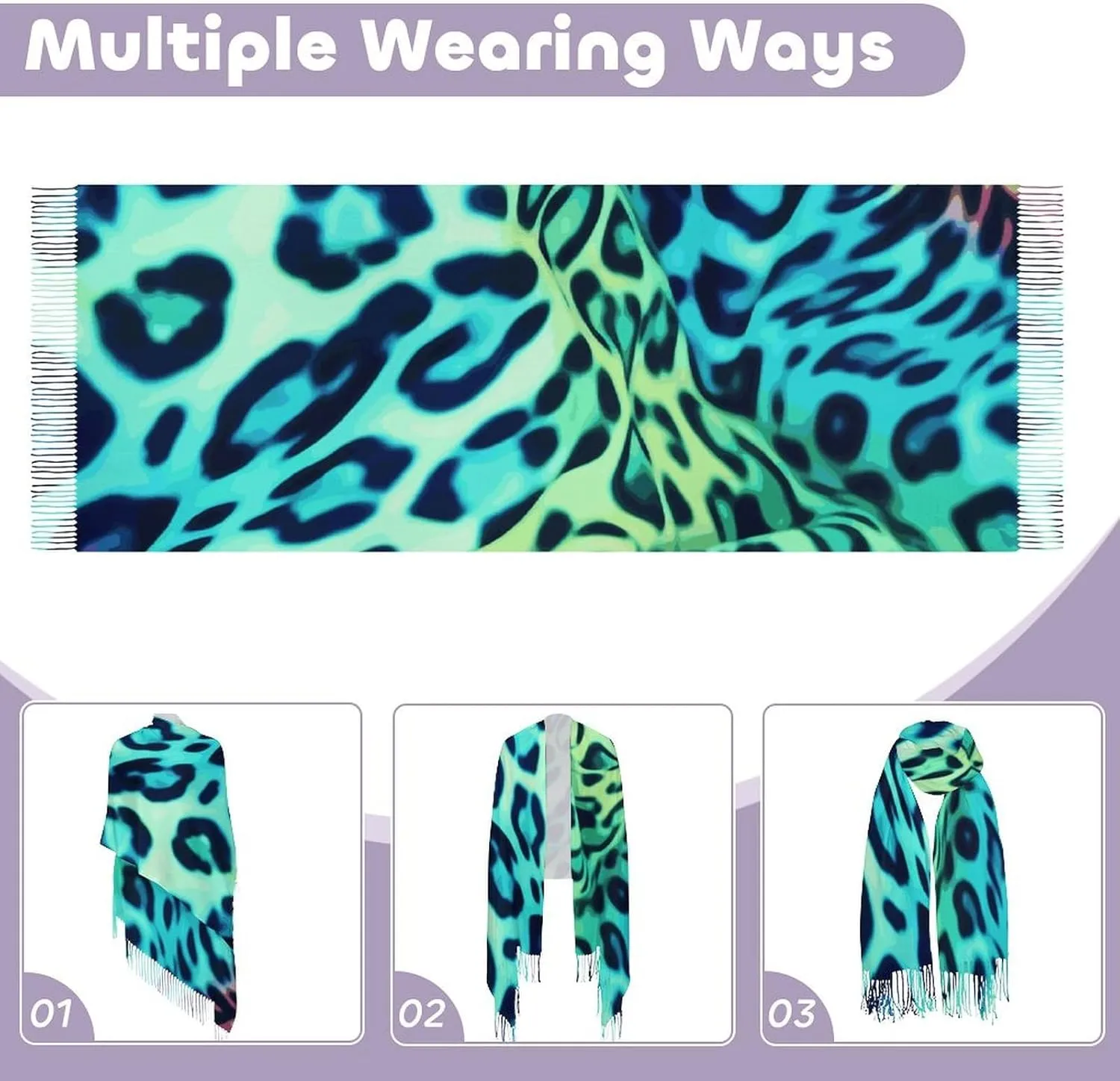 Happy Bear Baby Scarf for Women Warm Soft Scarves Tassel Shawl Wraps Fall Winter Scarf Warm Blanket