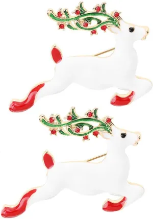 Happyyami 2 Pcs Christmas Brooches Gold Lapel Pins for Women Sweater Pins Sweater