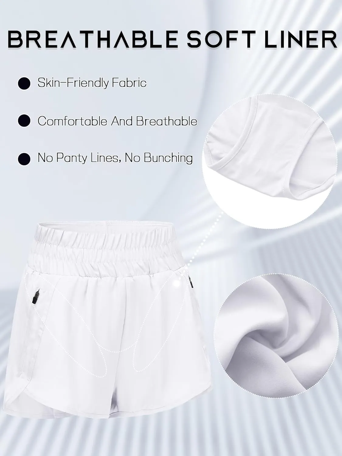 Holure Womens High Waisted Running Shorts with Liner Quick-Dry Shorts Lightweight Athletic Gym Workout Shorts Zip Pockets